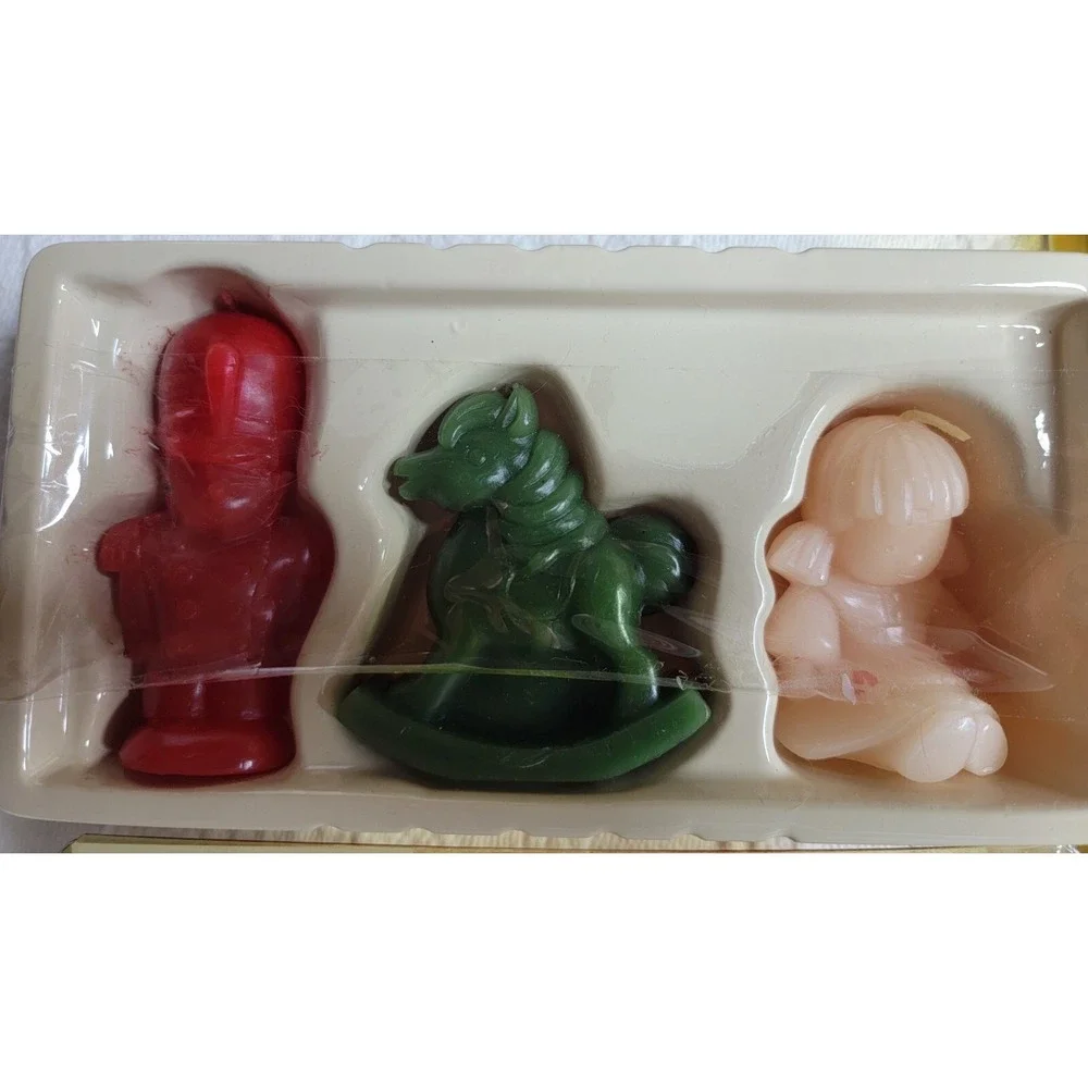 Big Christmas Candle Lot 9 New Santa Nutcracker Poinsettia Topiary Mrs. Claus